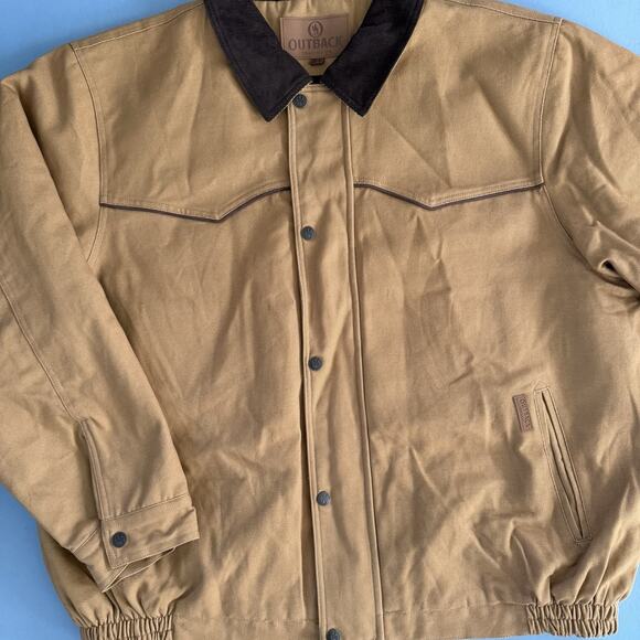 Outback Trading Company Trailblazer Canvas Tan Cotton Mens Jacket - Picture 4 of 8